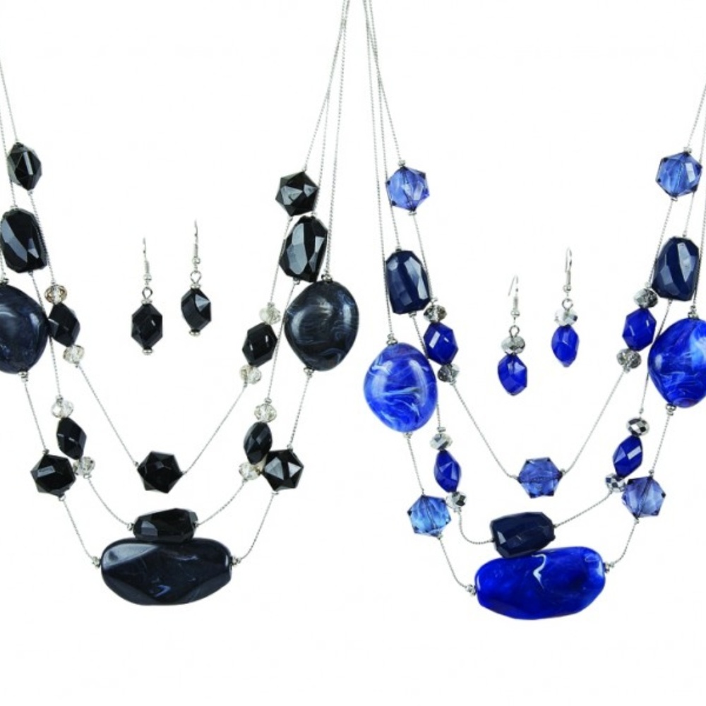 Natural Stone Necklace and Earrings Set